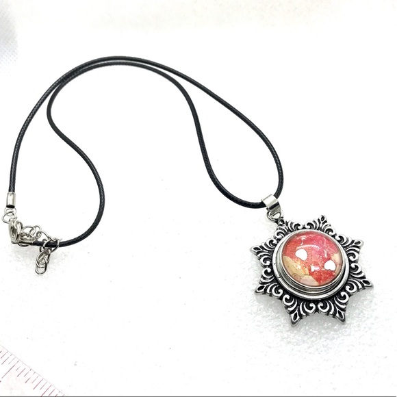 Star Snowflake Necklace Handmade 20mm snap SN20 Christmas display - Picture 2 of 3